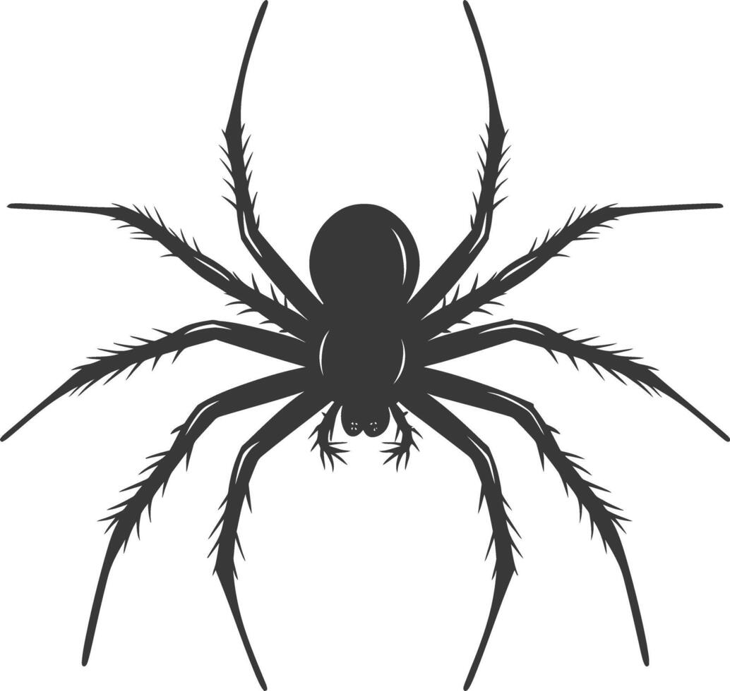 AI generated Silhouette spider animal black color only vector