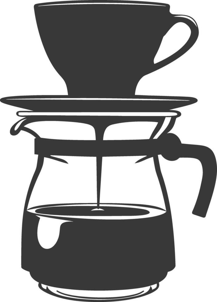 AI generated silhouette Vietnam drip coffee ready to drink black color only vector