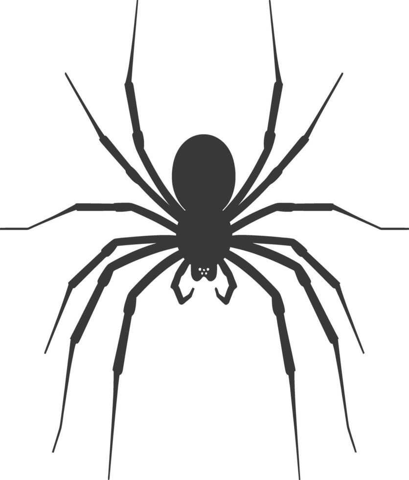 AI generated Silhouette spider animal black color only vector