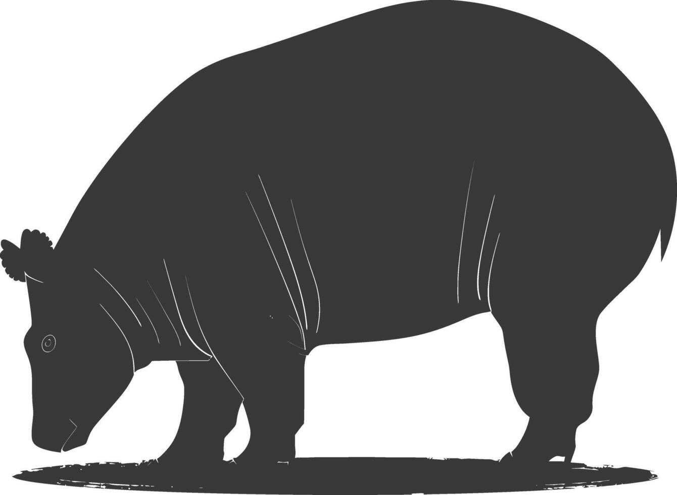 ai generado silueta tapir animal negro color solamente vector