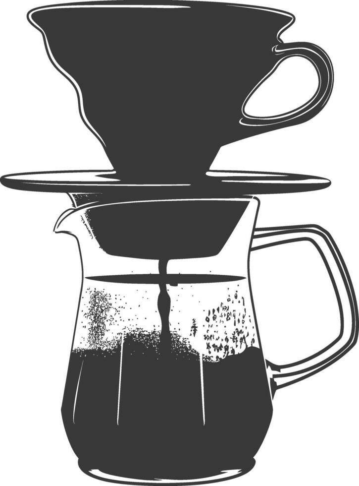 AI generated silhouette Vietnam drip coffee ready to drink black color only vector