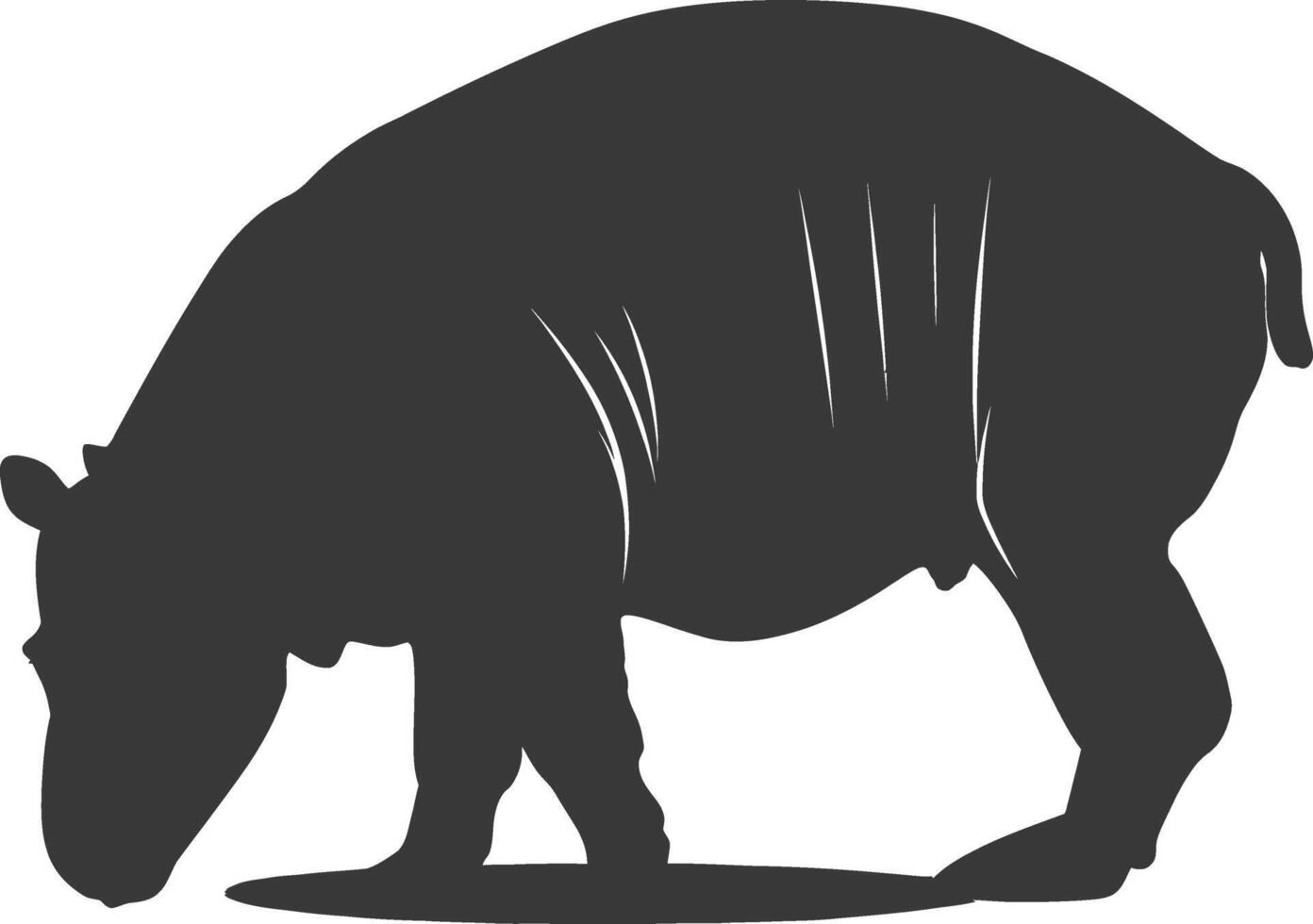 AI generated Silhouette tapir animal black color only vector