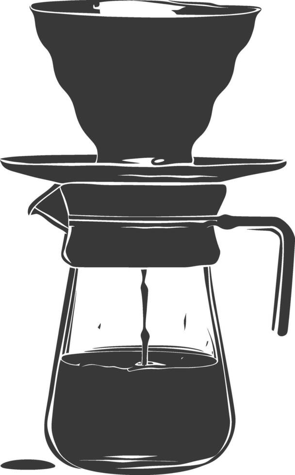 AI generated silhouette Vietnam drip coffee ready to drink black color only vector