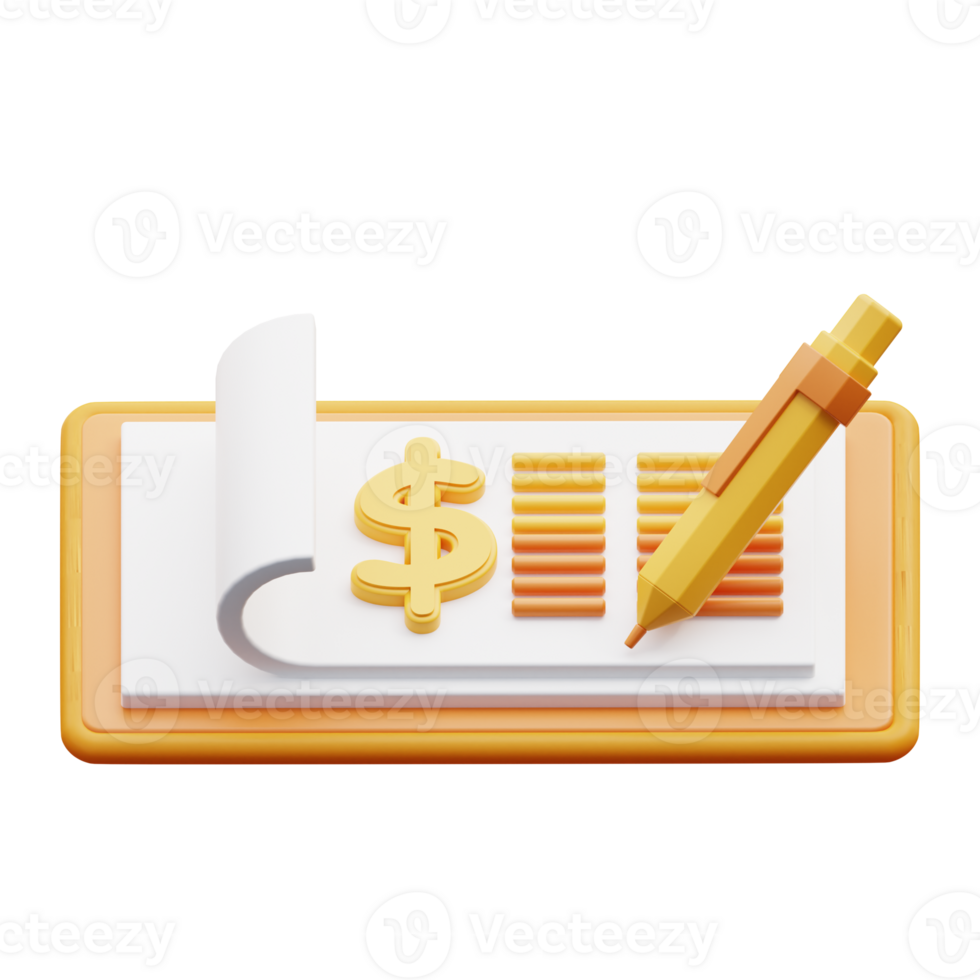 3d illustration Bank Check png