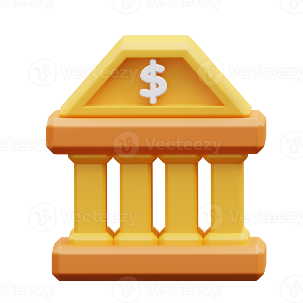 3d illustration bank png