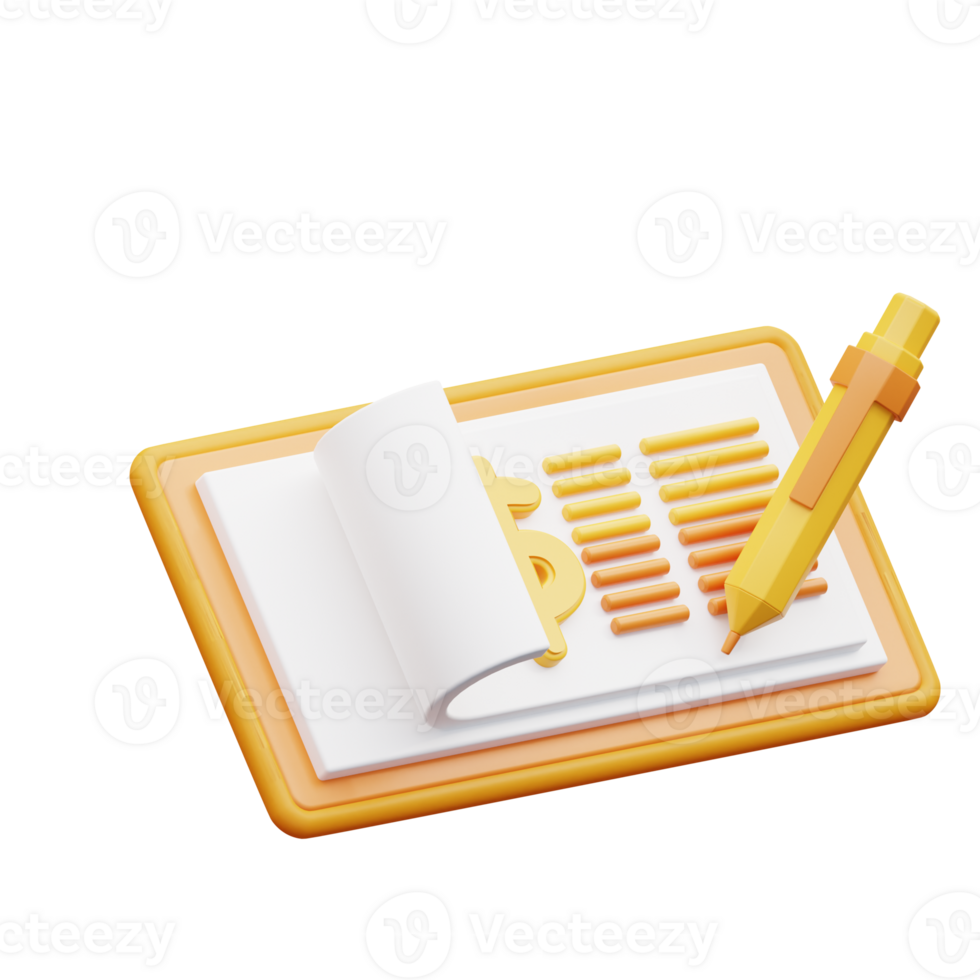 3d illustration Bank Check png
