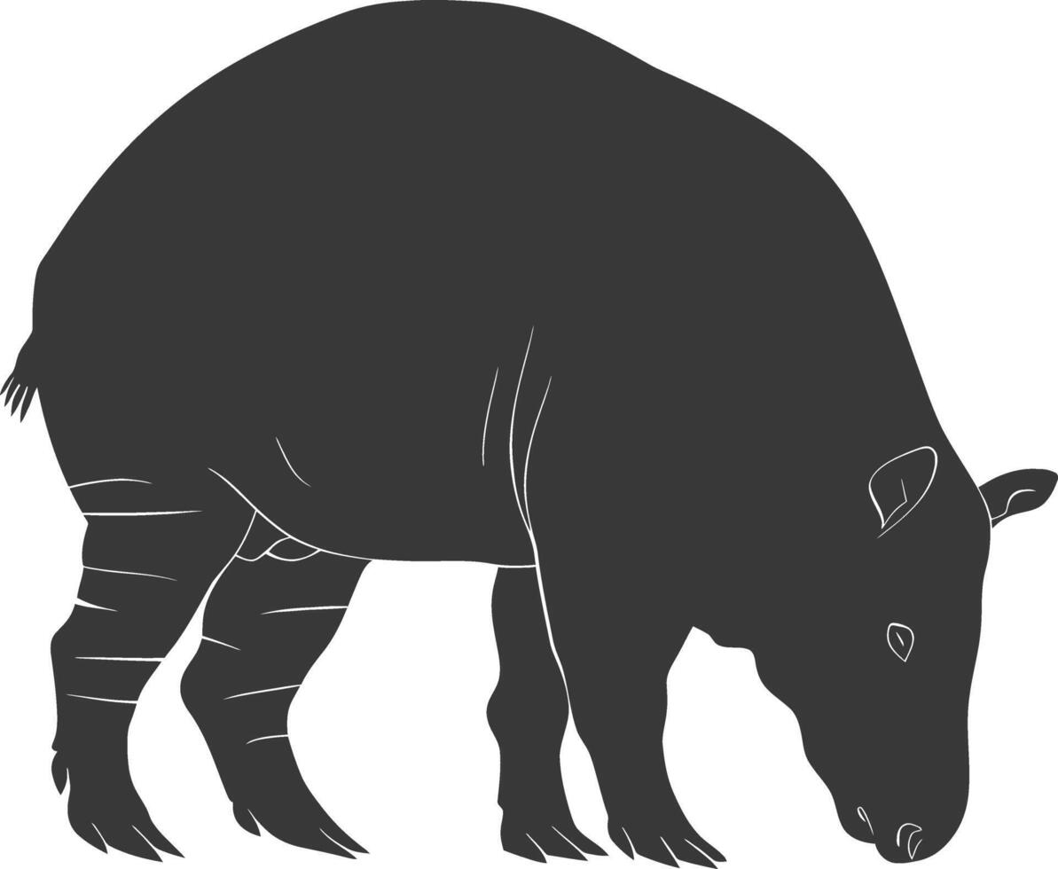 ai generado silueta tapir animal negro color solamente vector