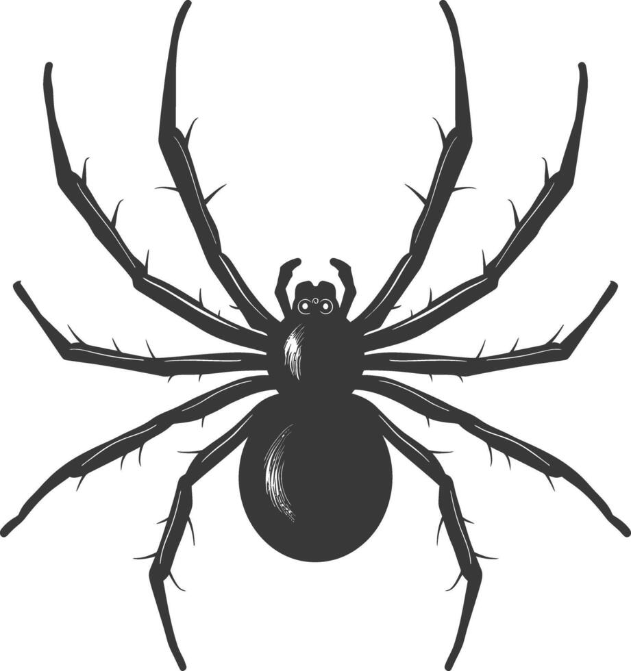AI generated Silhouette spider animal black color only vector