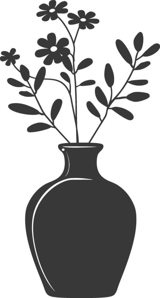 ai generado silueta escandinavo único florero negro color solamente vector