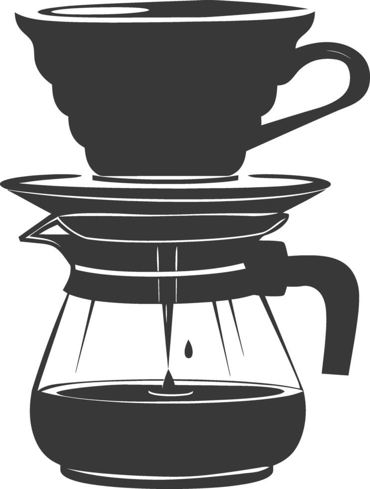 AI generated silhouette Vietnam drip coffee ready to drink black color only vector