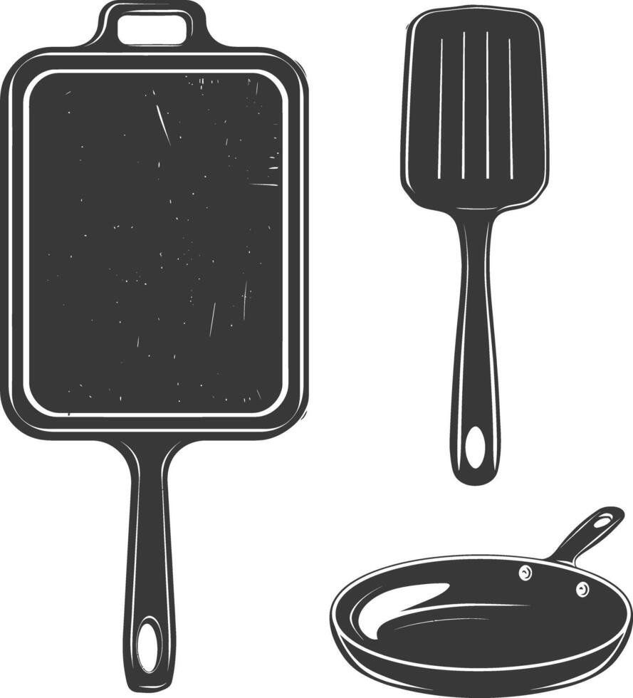 AI generated Silhouette Sheet Pan Cooking Tool black color only vector
