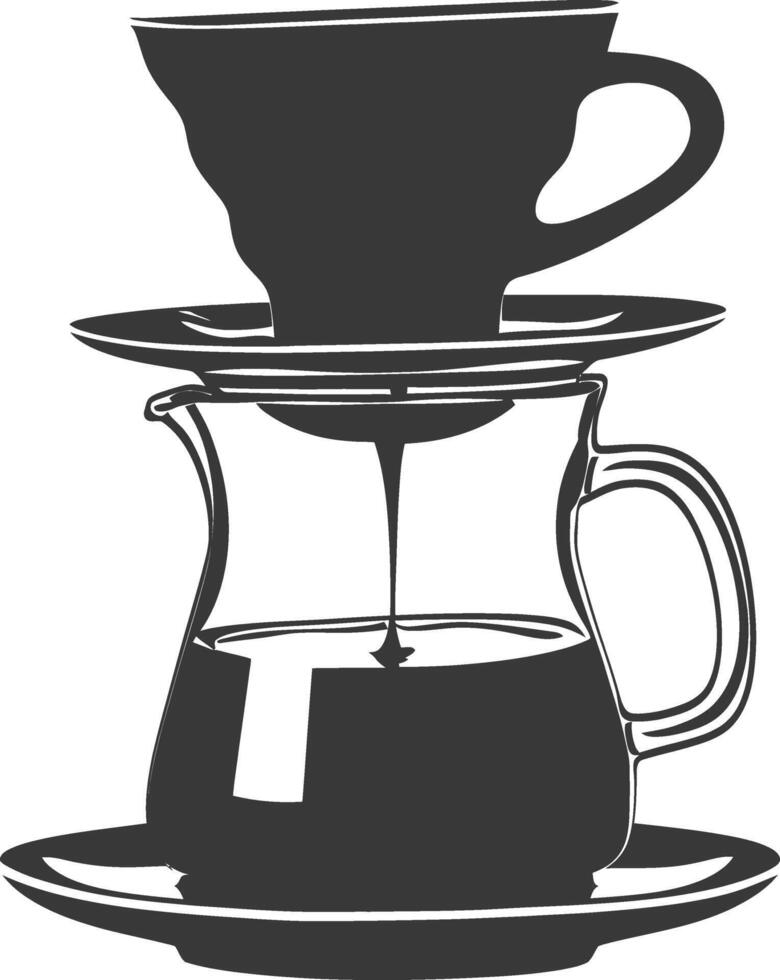 AI generated silhouette Vietnam drip coffee ready to drink black color only vector