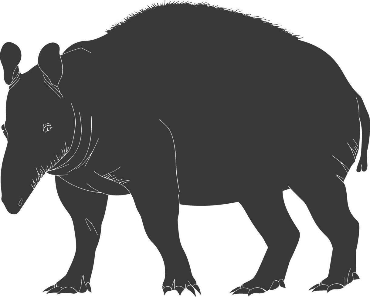 ai generado silueta tapir animal negro color solamente vector