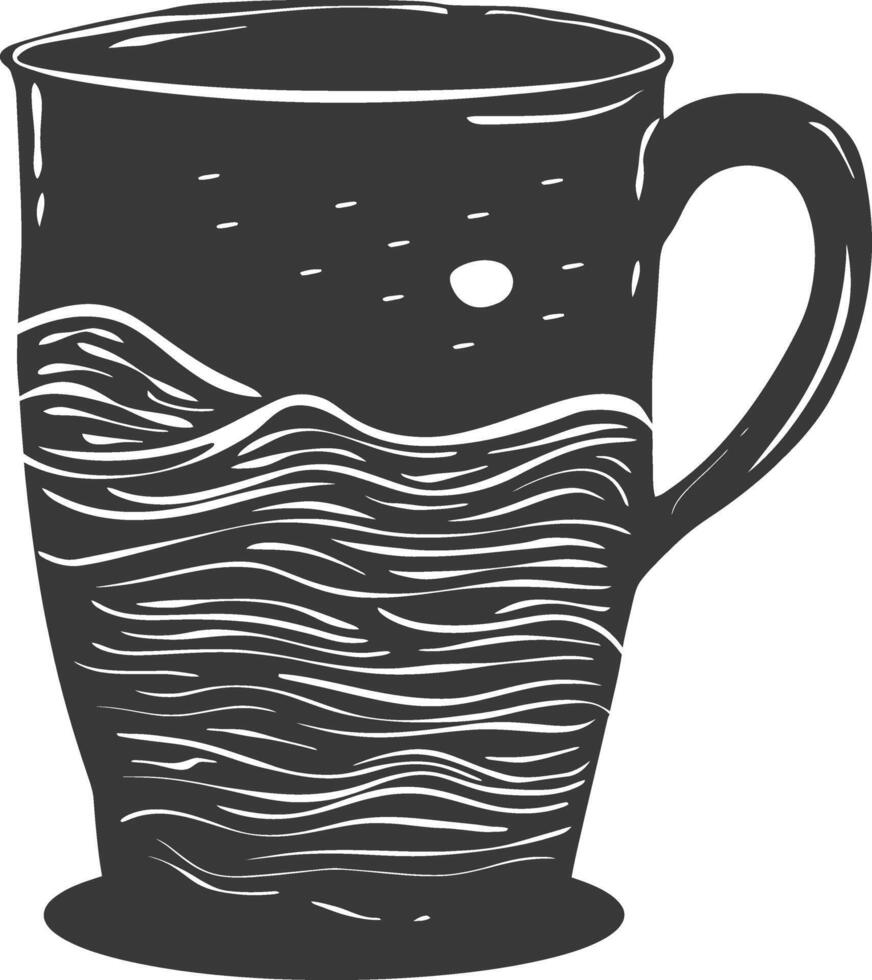 AI generated Silhouette Scandinavian Unique Mug black color only vector