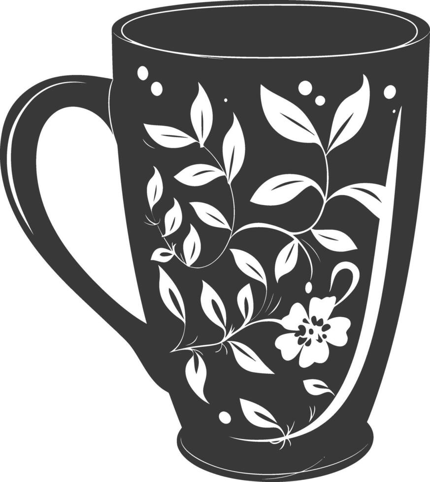 AI generated Silhouette Scandinavian Unique Mug black color only vector