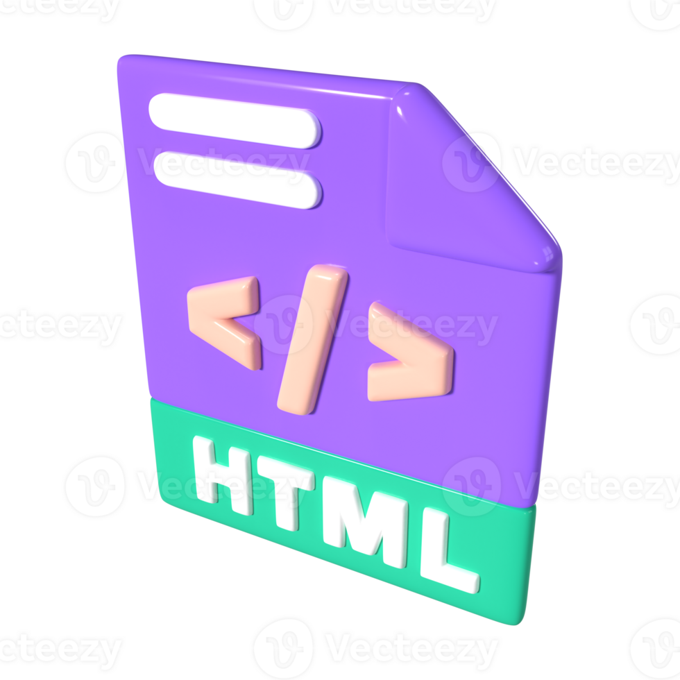 HTML File 3D Illustration Icon png