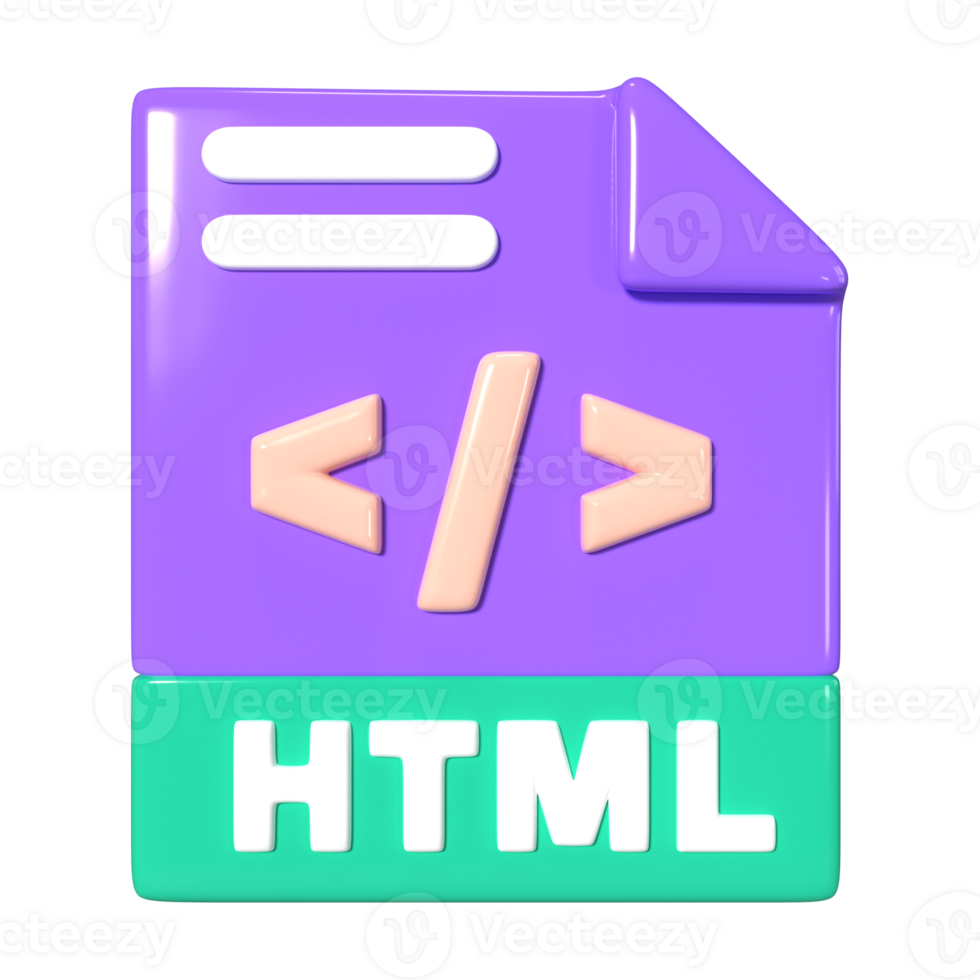 HTML File 3D Illustration Icon png