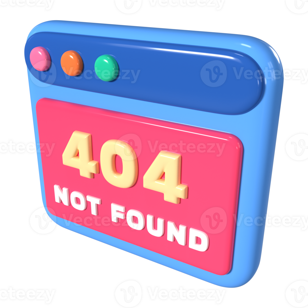 404 Not Found 3D Illustration Icon png