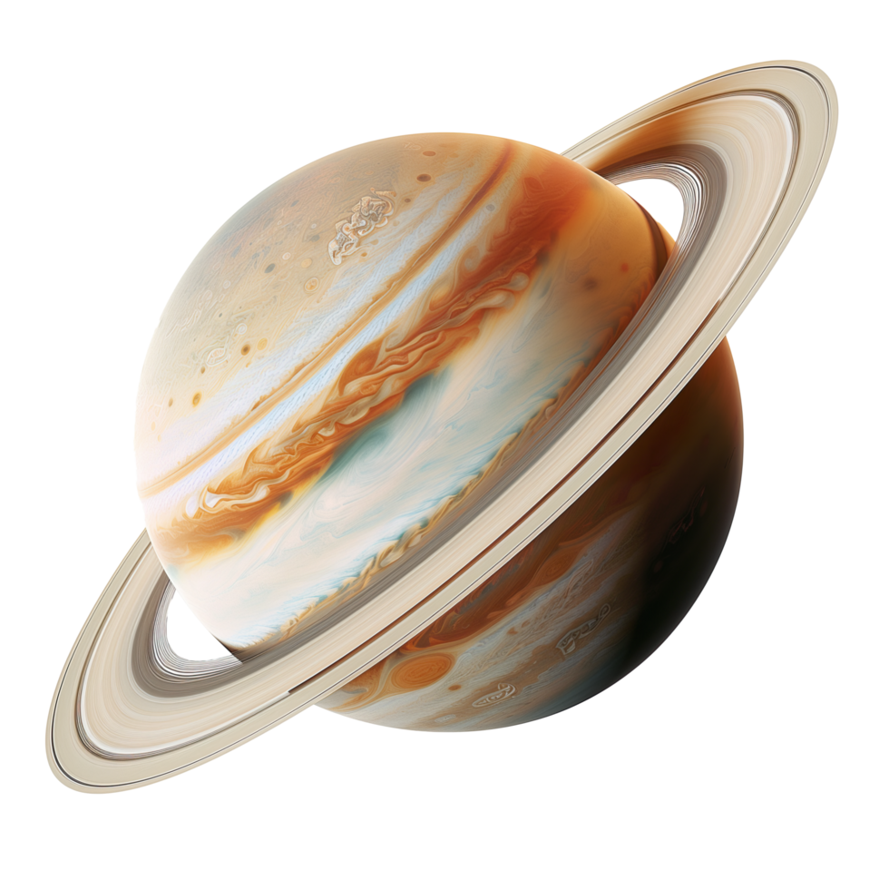 AI generated Realistic saturn planet isolated image png
