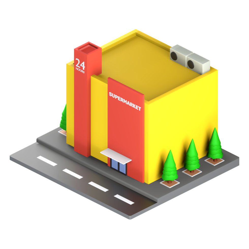 3D illustration of a building and architecture concept. Object on a white background png