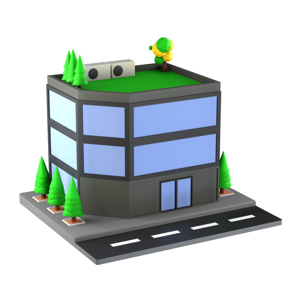 3D illustration of a building and architecture concept. Object on a transparent background png