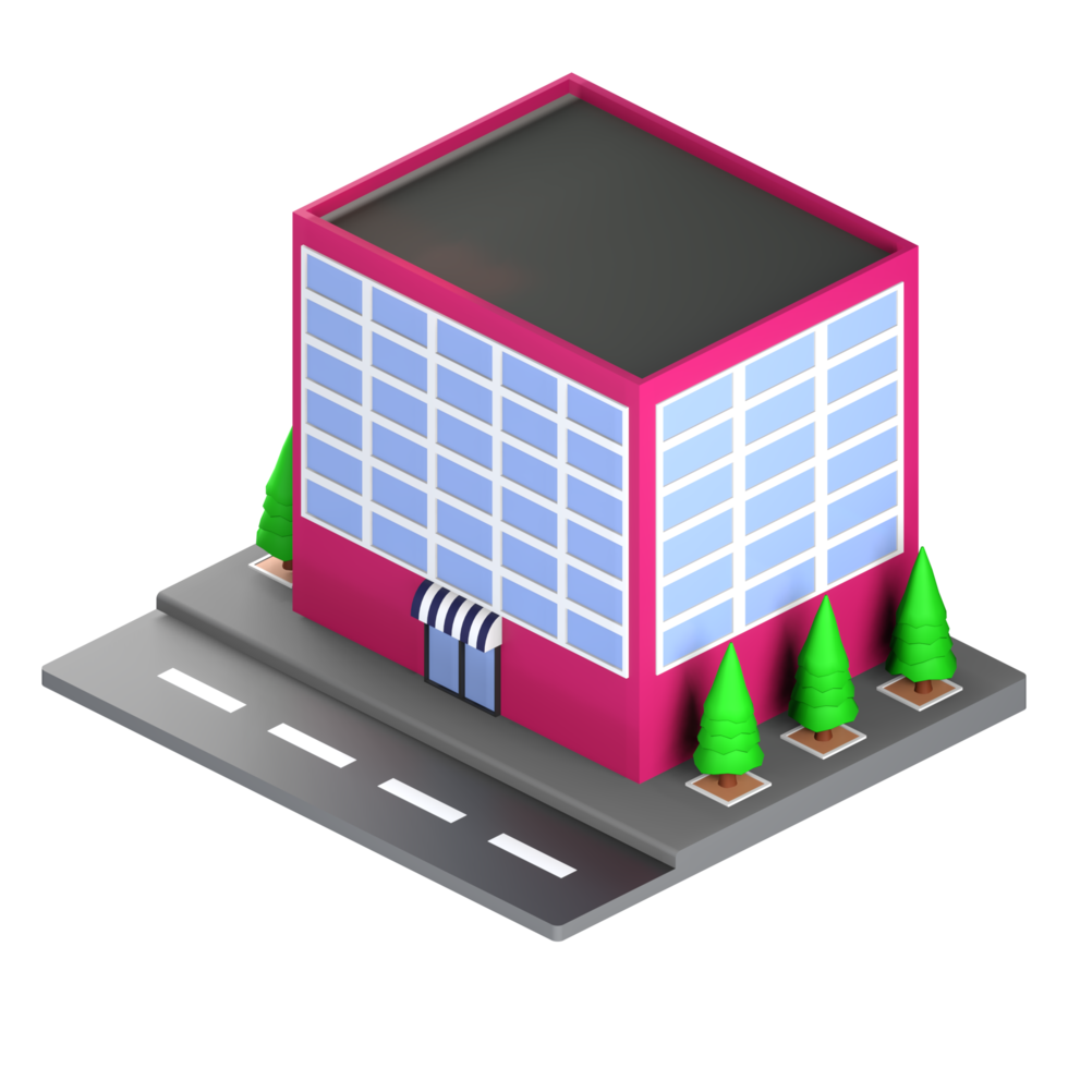 3D illustration of a building and architecture concept. Object on a transparent background png