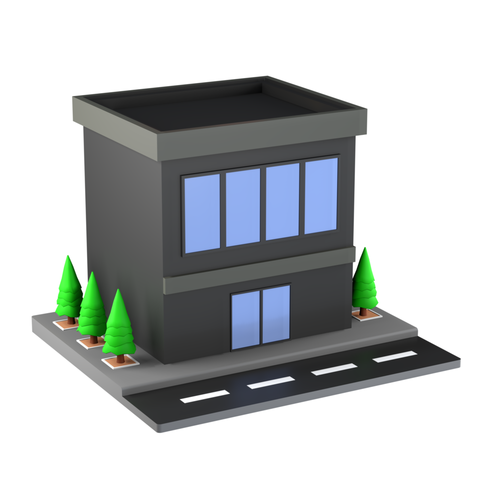 3D illustration of a building and architecture concept. Object on a transparent background png