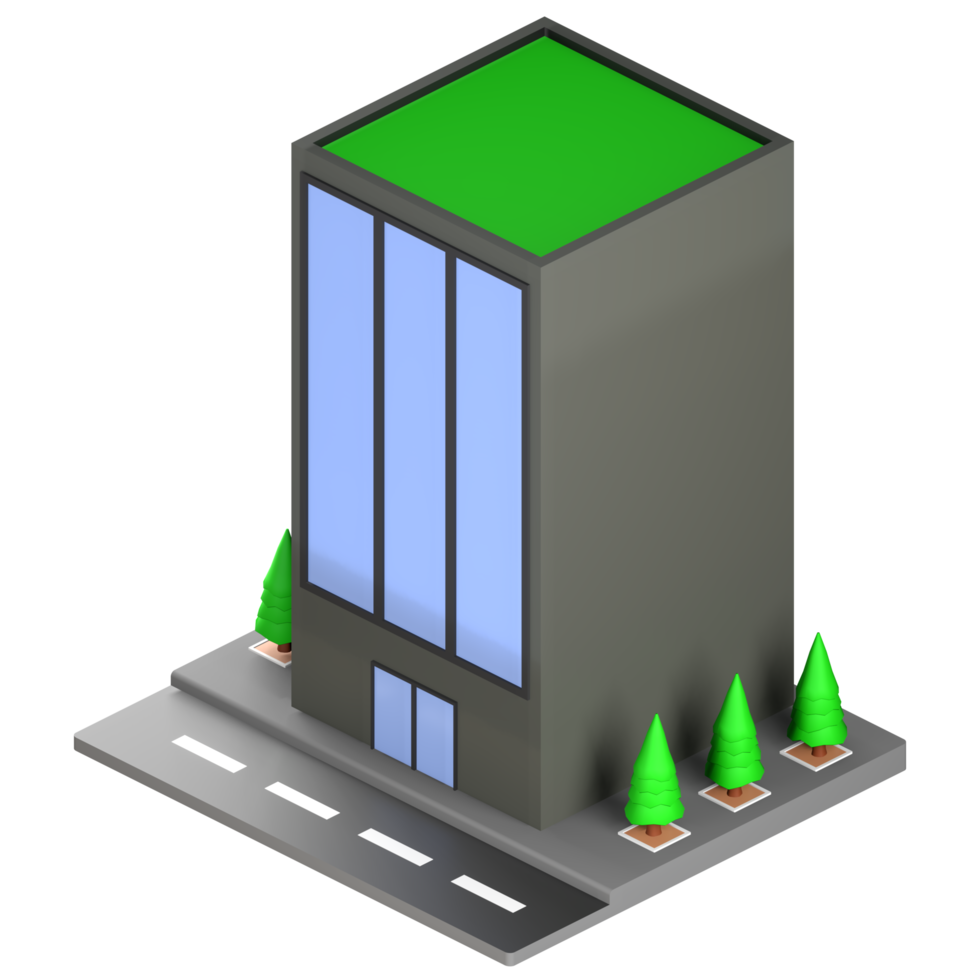 3D illustration of a building and architecture concept. Object on a transparent background png