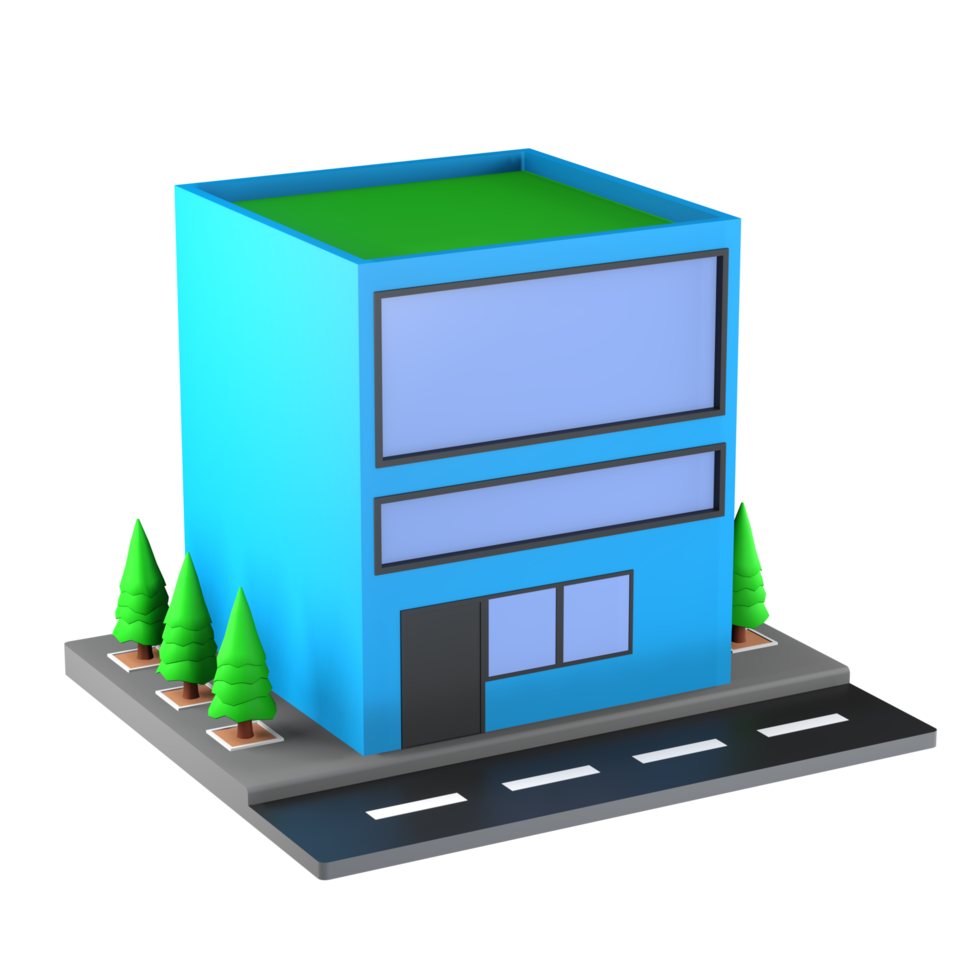 3D illustration of a building and architecture concept. Object on a transparent background png