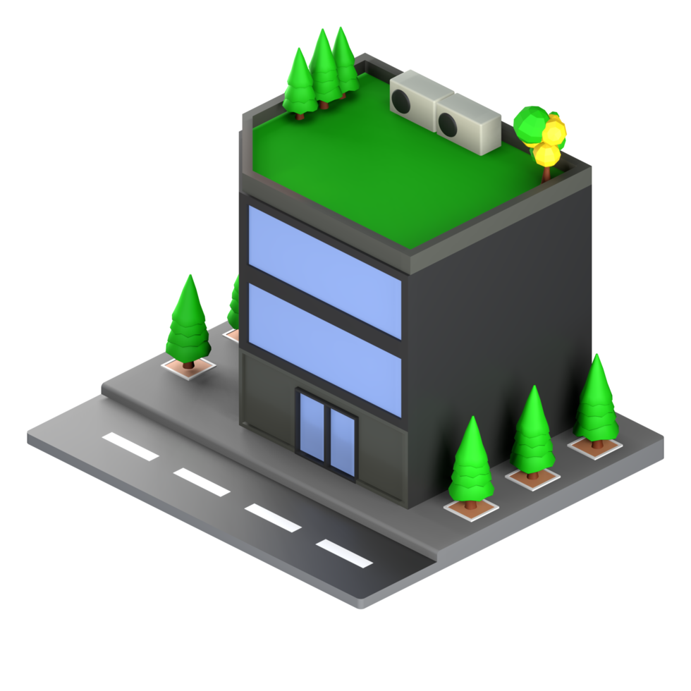 3D illustration of a building and architecture concept. Object on a transparent background png