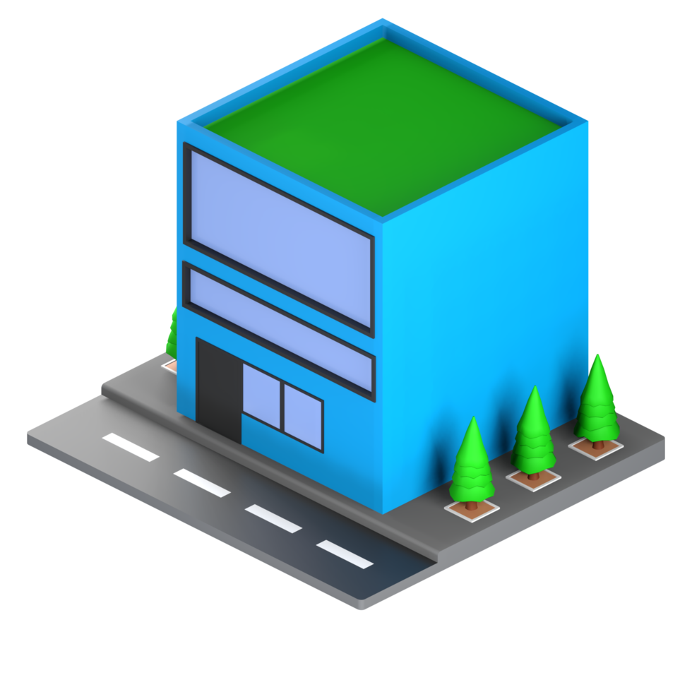 3D illustration of a building and architecture concept. Object on a transparent background png