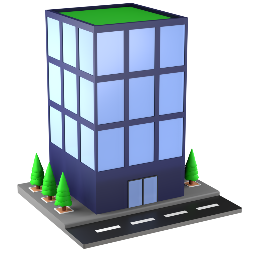 3D illustration of a building and architecture concept. Object on a transparent background png