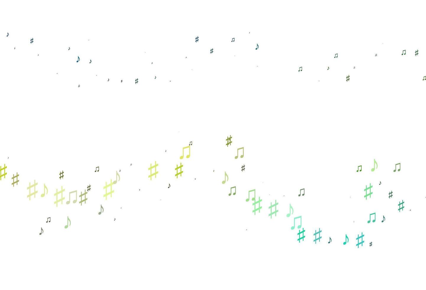 Light Blue, Yellow vector backdrop with music notes.