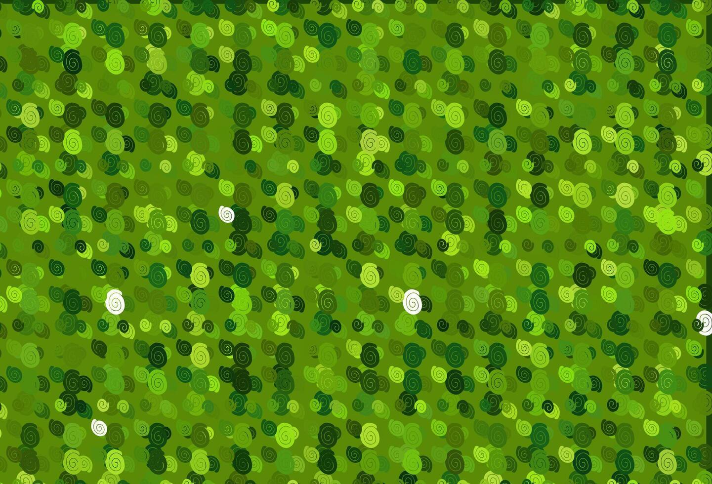 Fondo de vector verde claro con círculos curvos.