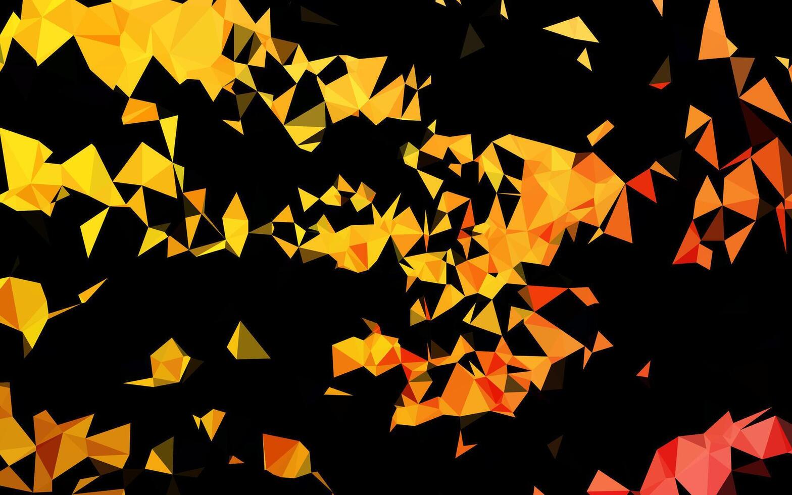 Light Yellow, Orange vector shining triangular template.