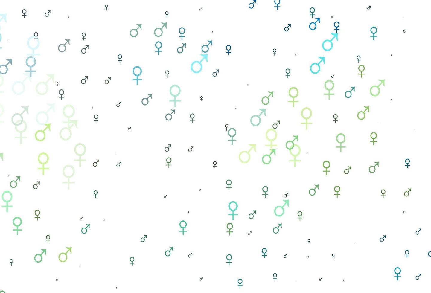 Light blue, yellow vector template with man, woman symbols.