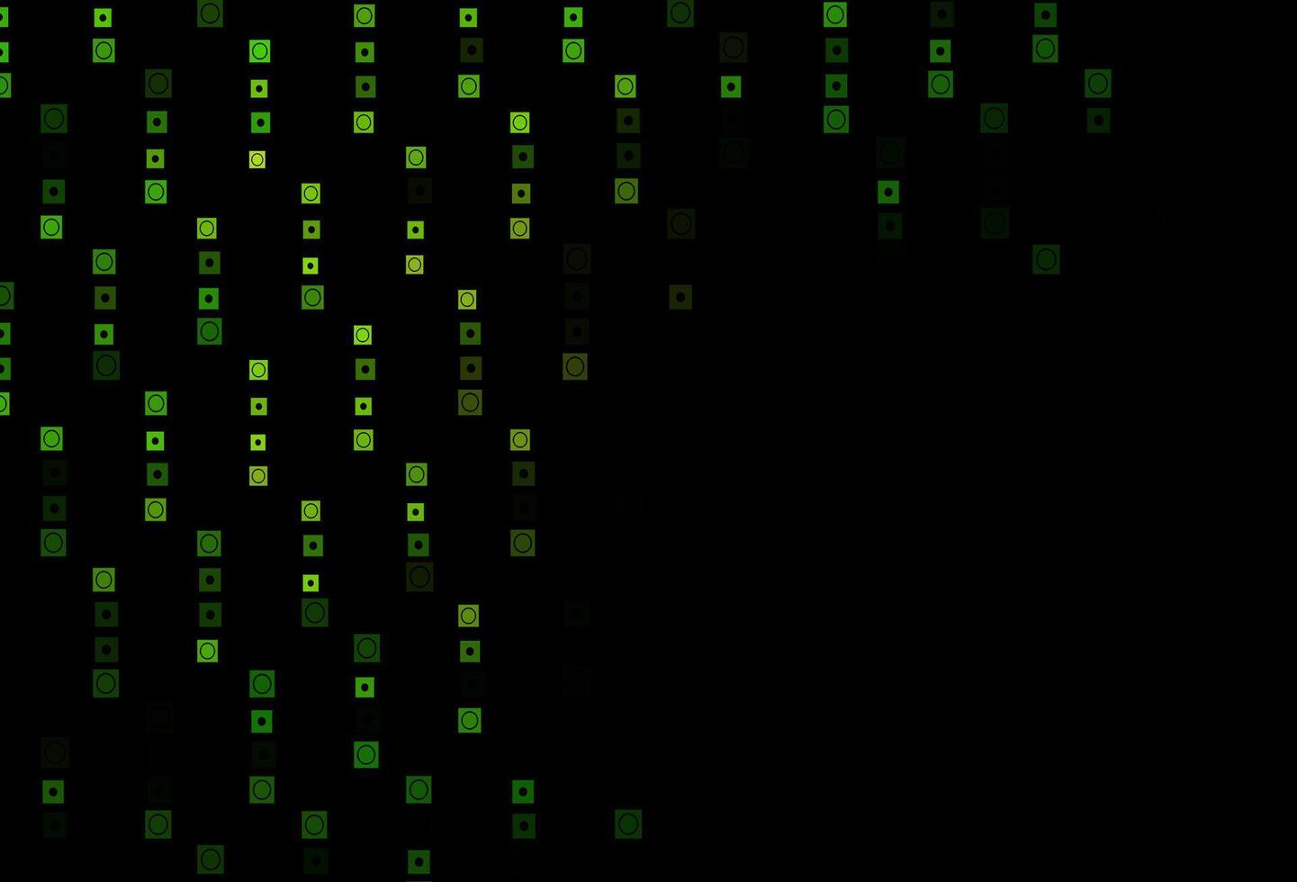 Dark Green vector background with rectangles, circles.