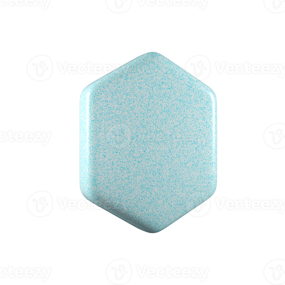 Geometric blue textured plastic shape isolated png