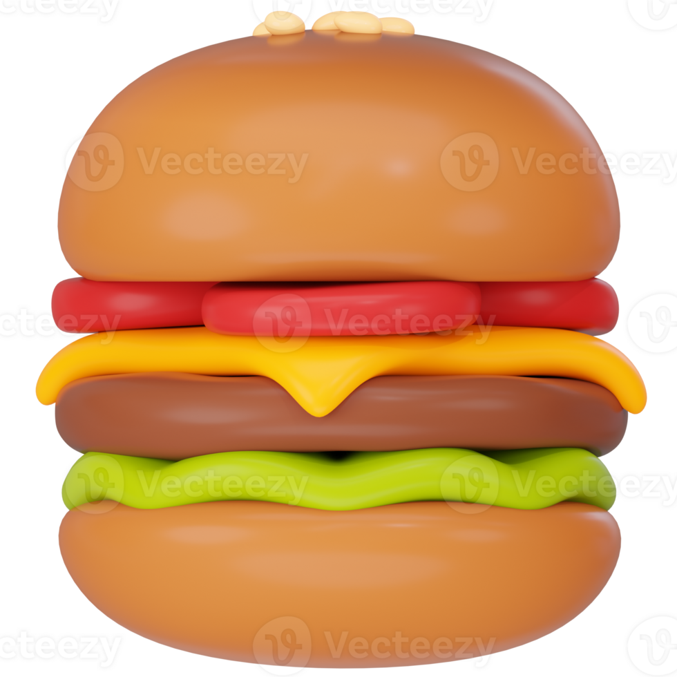 Burger cheeseburger 3d icon render png