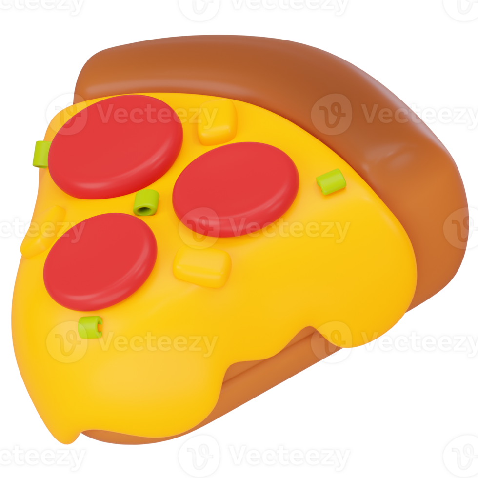 Pizza icon illustration3d rendering of cute fast food pizza icon illustration png