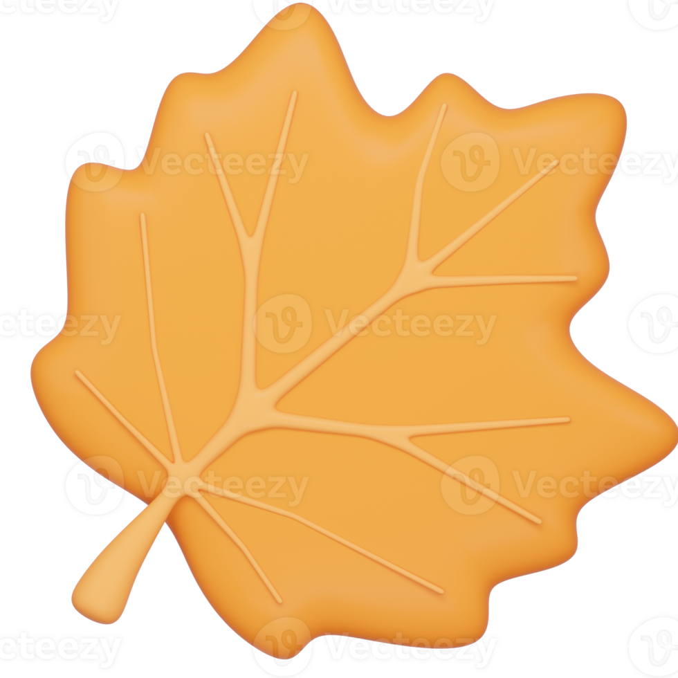 3D Autumn Leaf Icon png