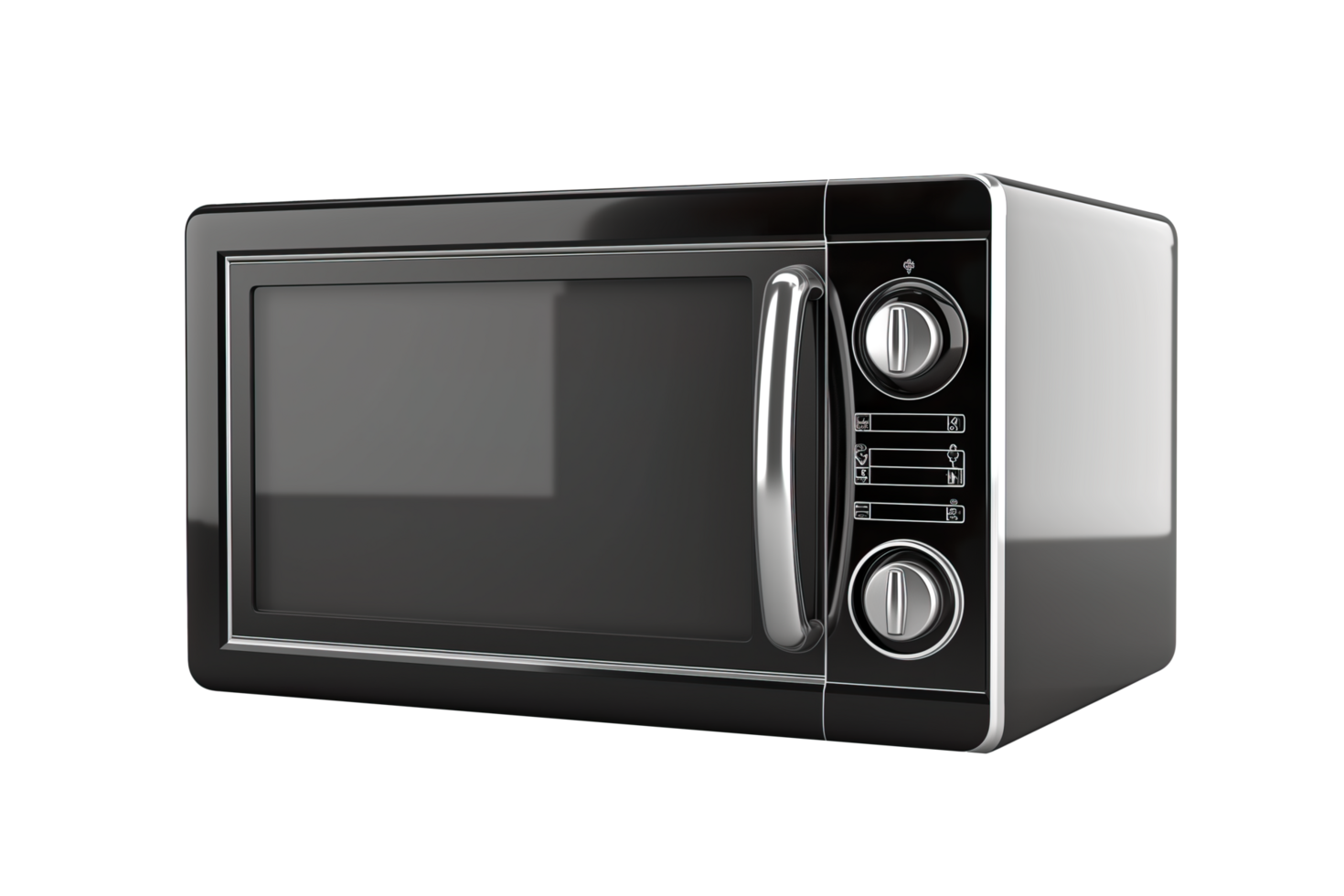 AI generated Black modern microwave isolated png