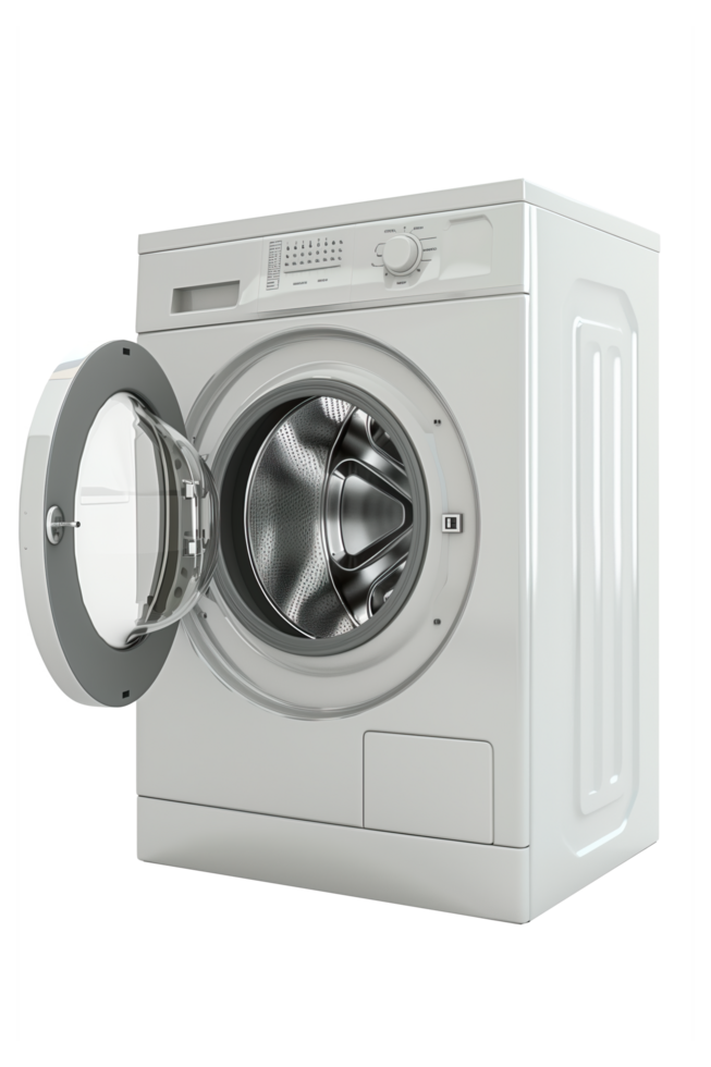 AI generated Modern white washing machine isolated image png