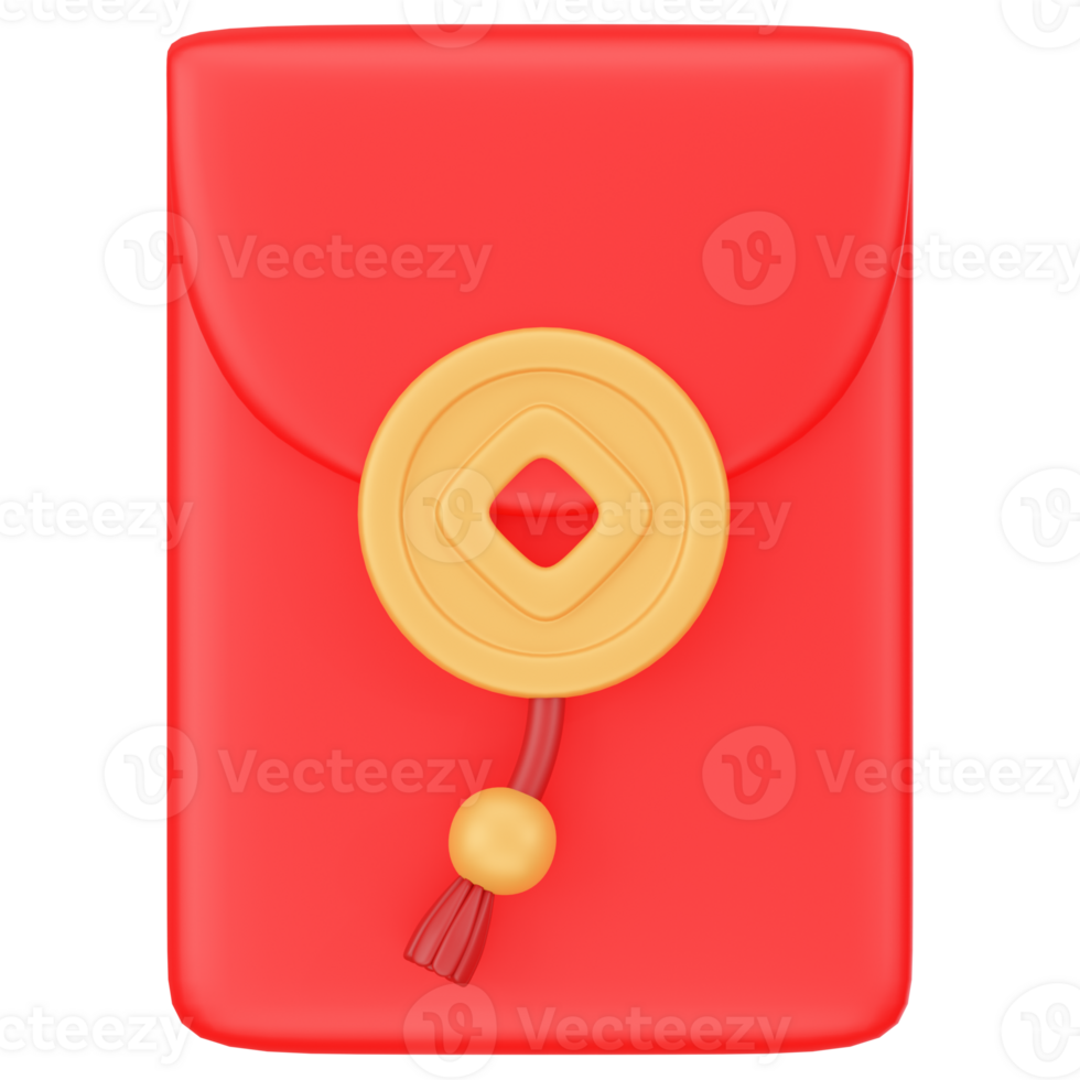 Red envelope 3d icon render png