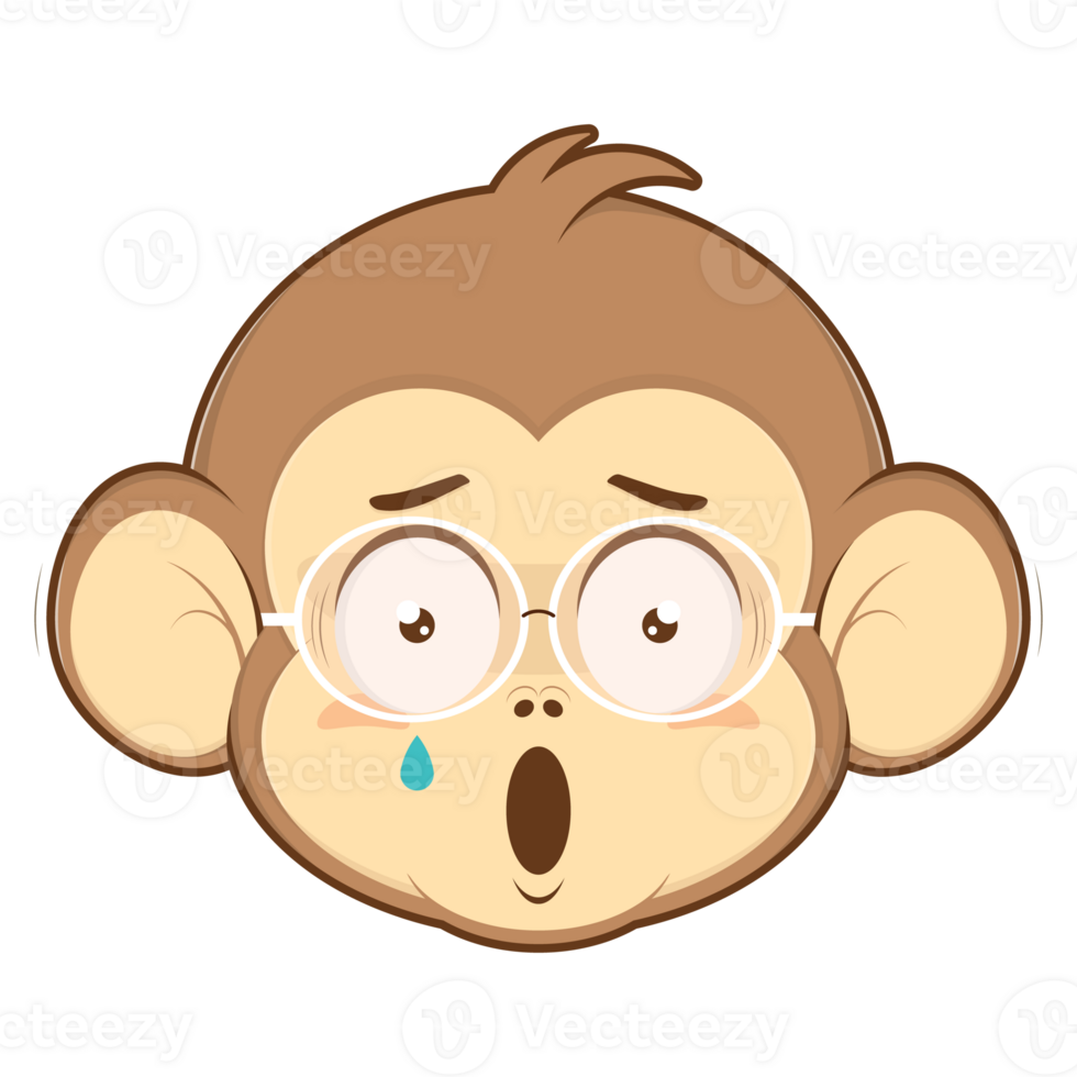 monkey crying face cartoon cute png