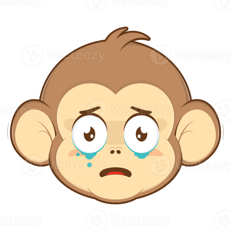 monkey crying face cartoon cute png