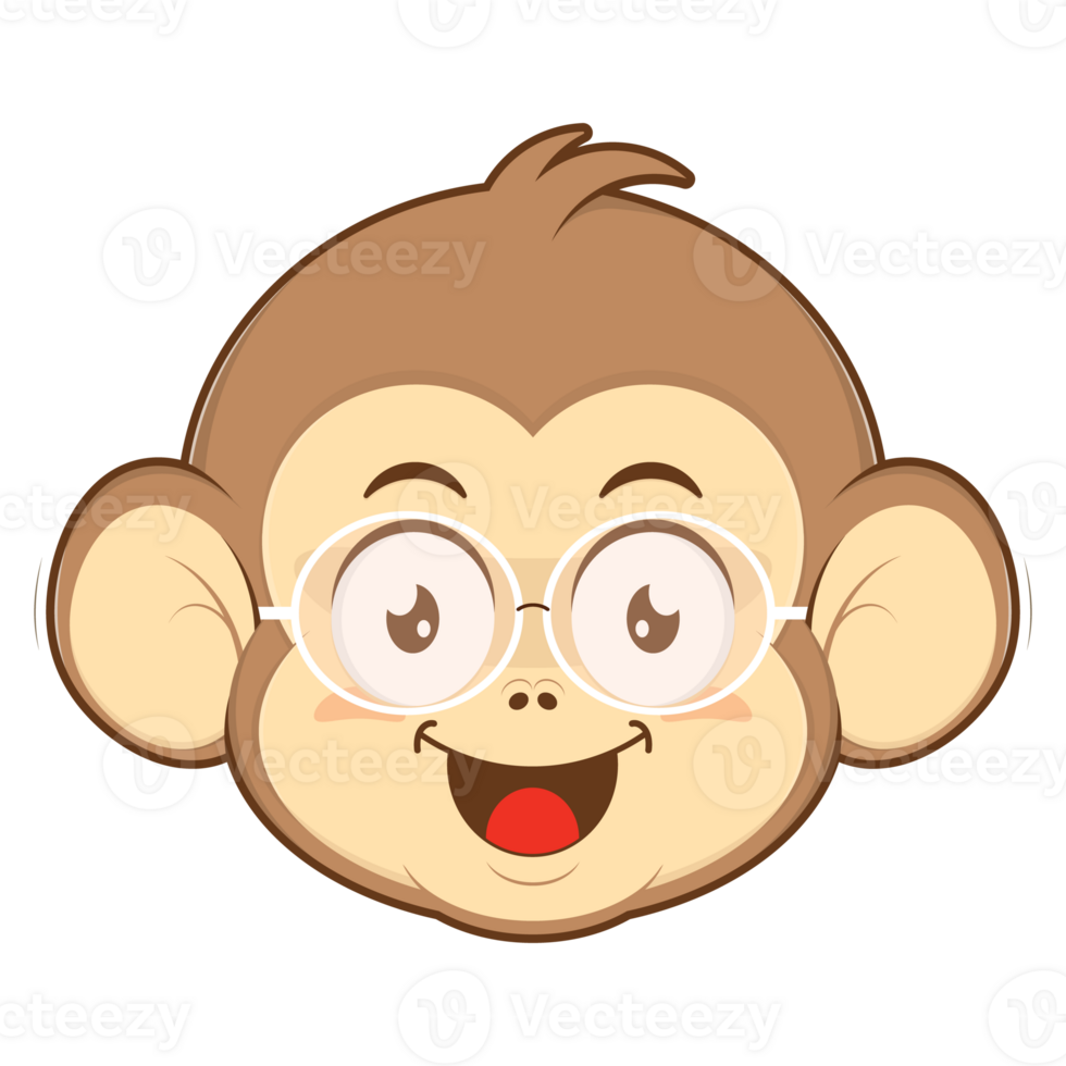 monkey playful face cartoon cute png
