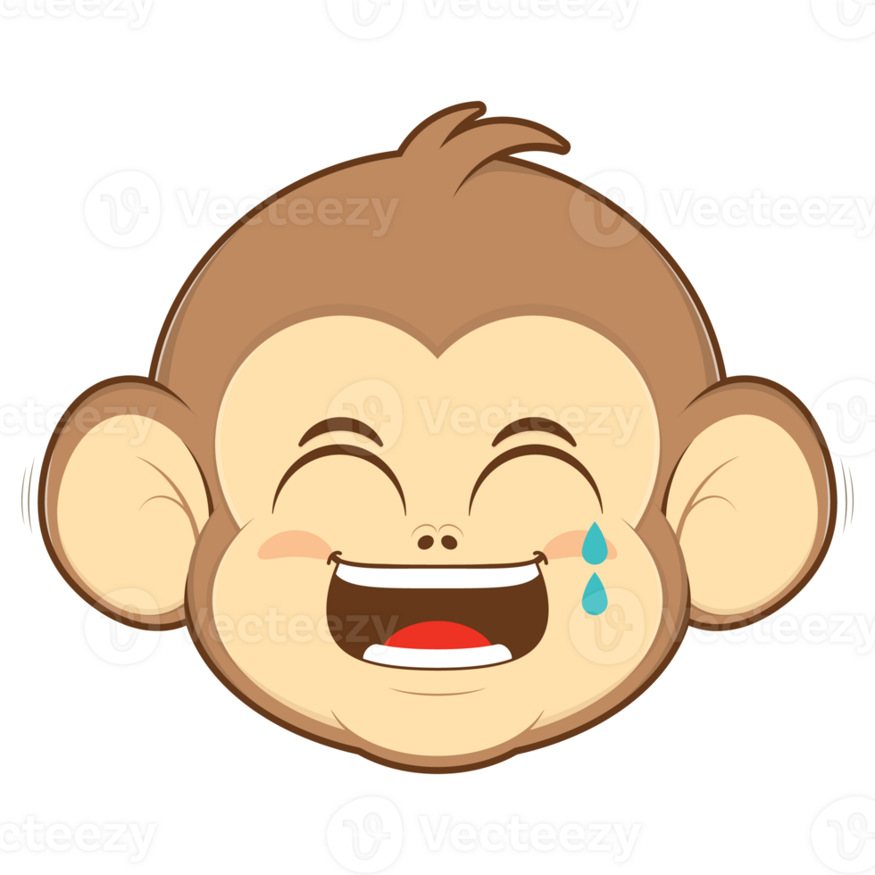 monkey laughing face cartoon cute png