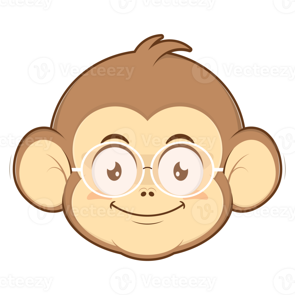 monkey playful face cartoon cute png