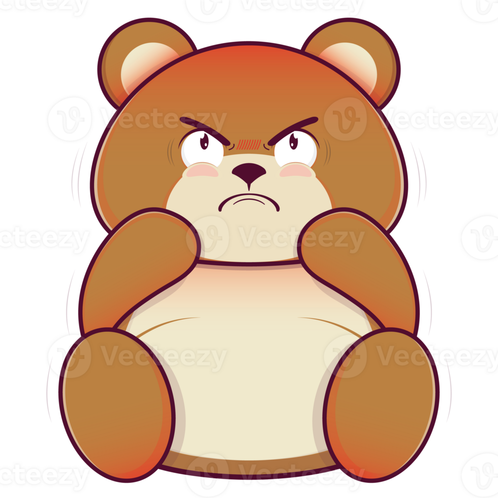 bear angry face cartoon cute png